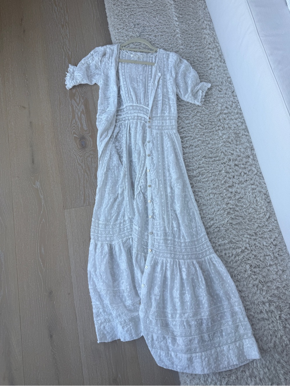 White Minka LoveShackFancy maxi dress